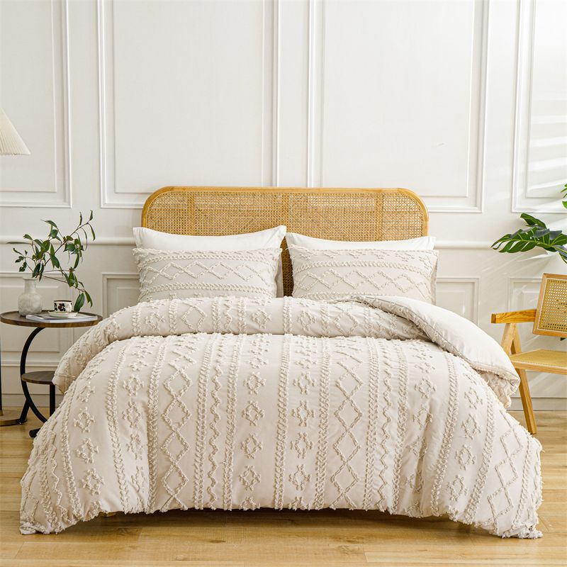 Gecapitonneerde Craft Quilt Cover Dekbedovertrek Kussensloop Driedelige Beddengoedset_voghion.com