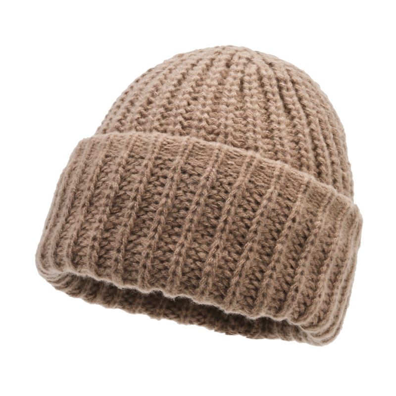 New Winter Women's Balaclava Hat, Outdoor Warm Woolen Hat, Thickened Face Enhancing Small Knitted Hat, One Hat, Two Straps_voghion.com