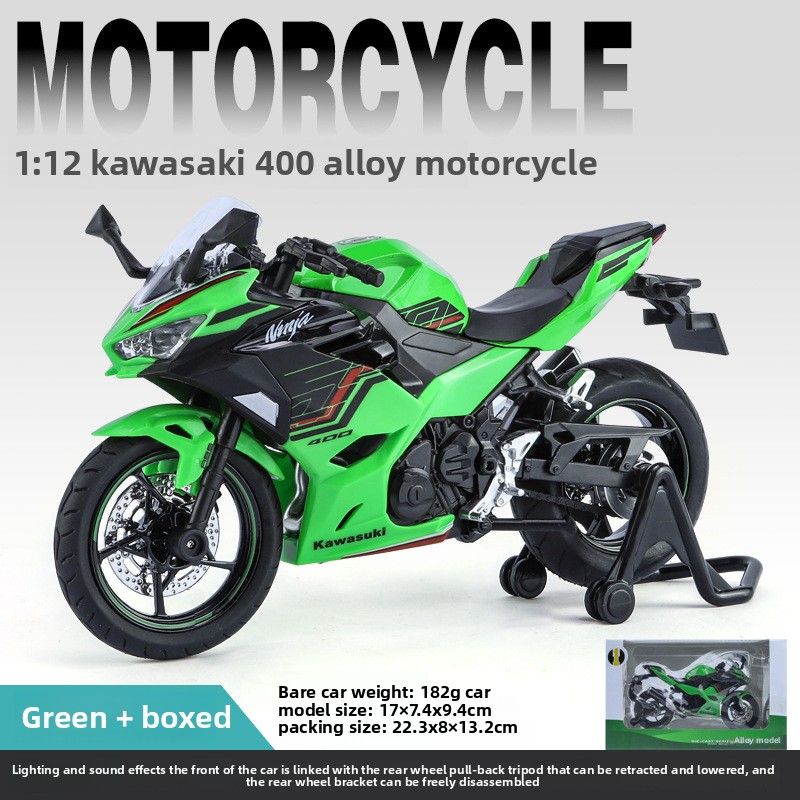 Alloy Motorcycle 1:12 400 Ninja Simulation Locomotive Boy Model Kids Car Ornament Gifts_voghion.com