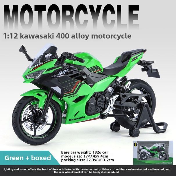 Alloy Motorcycle 1:12 400 Ninja Simulation Locomotive Boy Model Kids Car Ornament Gifts_voghion.com