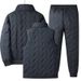Men's Clothing new cotton jacket lamb fleece stand collar large size plus velvet thickened casual full set cotton jacket three piece set_voghion.com
