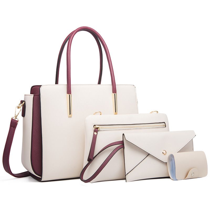 Sac à main pour femme Sac à la mode pour femme Ensemble de quatre pièces assorties aux couleurs de la mode Sac à bandoulière frais Sac à main_voghion.com