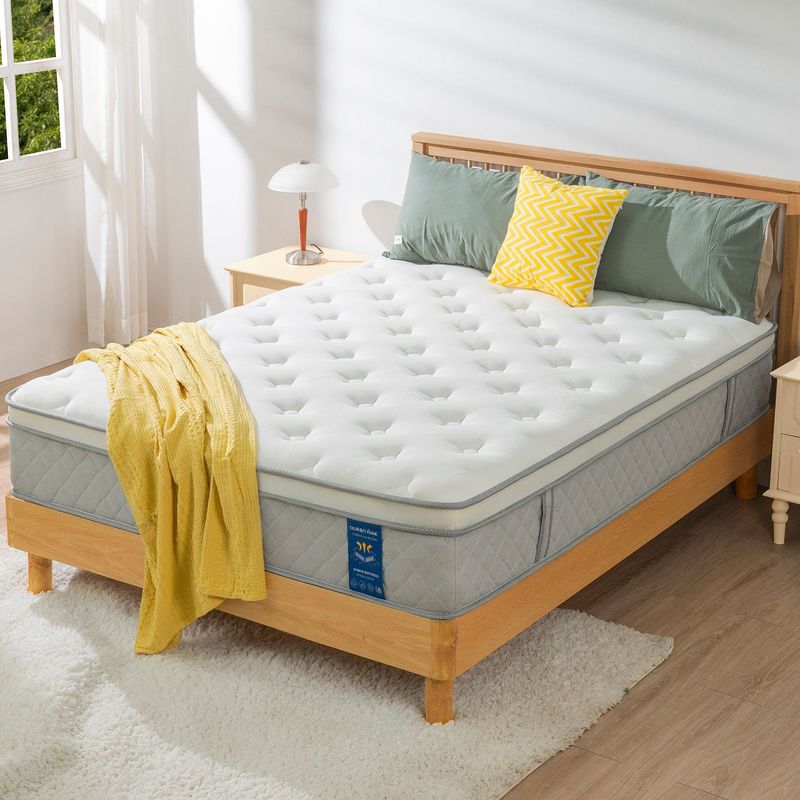 12 Inch King/Queen/ Full/ Twin/ Size Mattress, Hybrid Mattress For Comfy Sleep, Individually Wrapped Pocket Coils Innerspring Mattress For Motion Isolation, Medium Firm,Euro Top Cooling Technology_voghion.com