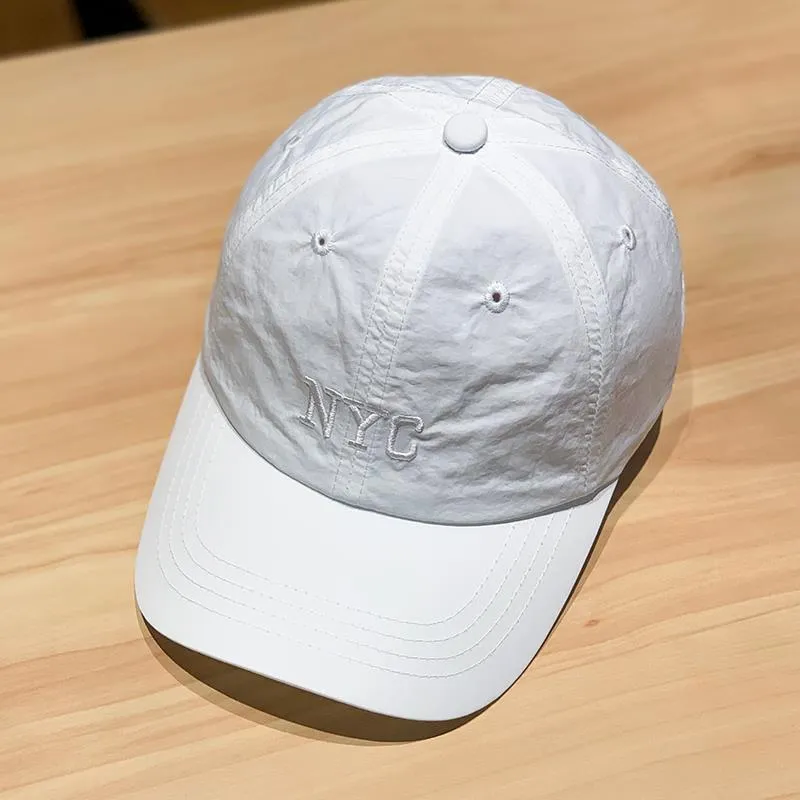 Casquette de baseball d'été fine en tissu à séchage rapide pour femme, avec broderie coréenne et lettres, protection solaire, pour hommes et femmes_voghion.com