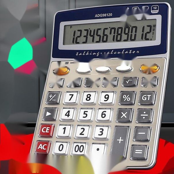 Financial Office 12-Digit Transparent Buttons Student Real Voice Pronunciation Dedicated Calculator_voghion.com