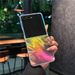 Mobile Phone Case For Samsung Zflip7 Folding Mobile Phone Case Gradual Change Galaxy Zflip6 Feather Color Plating 5th Generation Magnetic Case_voghion.com