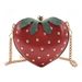 Borsa a tracolla con catena a forma di cuore di fragola, carina e alla moda, per ragazze, mini portamonete Instagram, casual, Hred_voghion.com