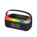 Multifunctional Bluetooth Speaker With LED Mood Light - Wireless Charging, Digital Alarm Clock & Long Battery Life_voghion.com
