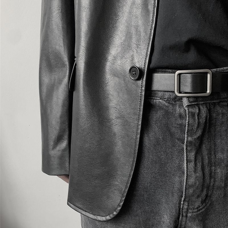 Lässiger Anzuggürtel Herren Hochwertiger, nicht perforierter Gürtel Dekoration Mode Retro Jeansgürtel_voghion.com