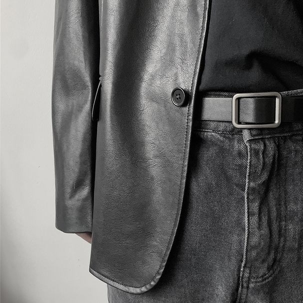 Lässiger Anzuggürtel Herren Hochwertiger, nicht perforierter Gürtel Dekoration Mode Retro Jeansgürtel_voghion.com