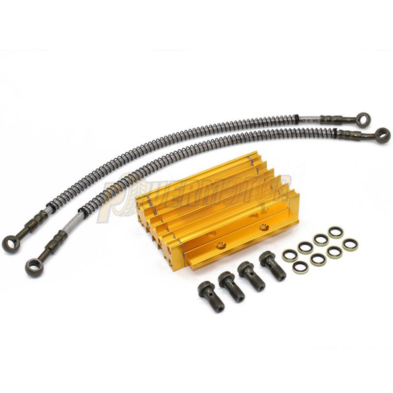 Komplet radijatora za hlađenje ulja za motocikle, hladnjak ulja od aluminijske legure za LIFAN 110 125CC PIT DIRT BIKE CRF Oil Monkey Bike ATV Quad_voghion.com