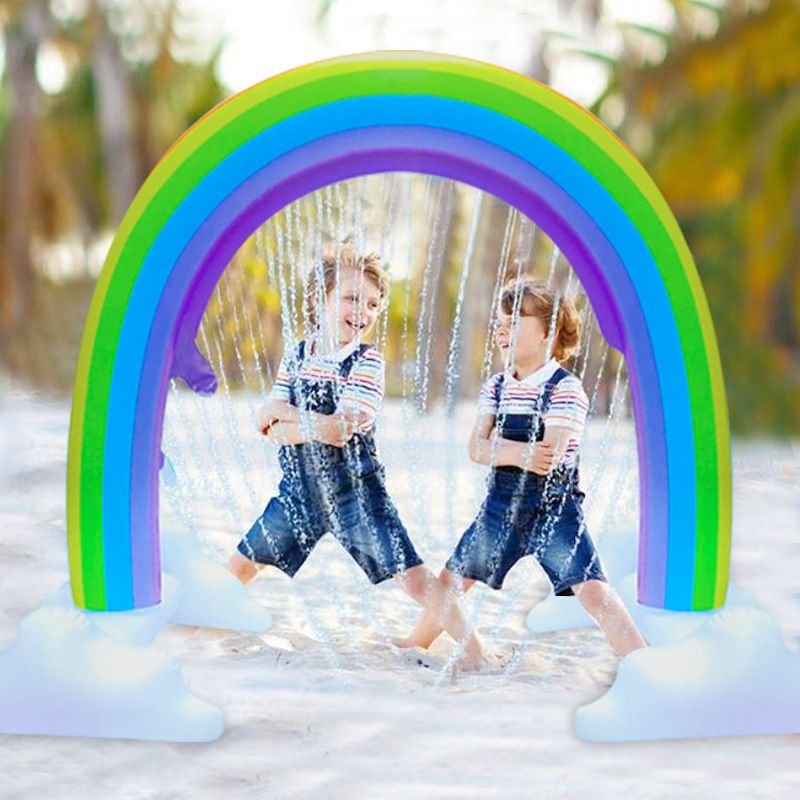 ​Inflatable Rainbow Arch Sprinkler - Summer Water Play Toy For Kids, Lawn & Backyard Fun​​_voghion.com