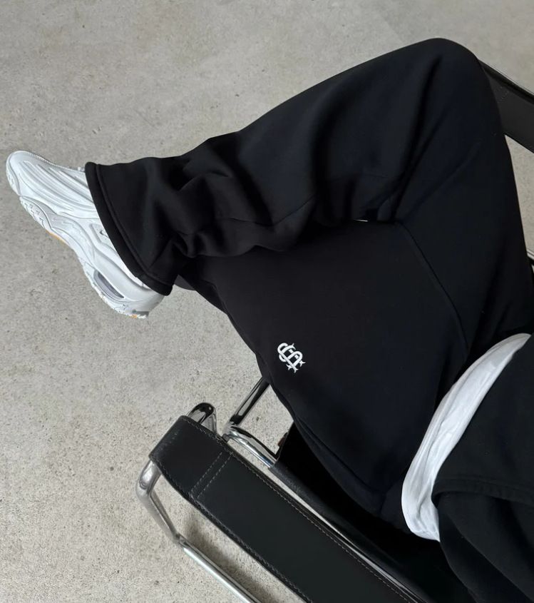 Unisex Retro Street Trend Hip Hop Casual Elastic Waist Zipper Loose Solid Color Sports Casual Pants_voghion.com