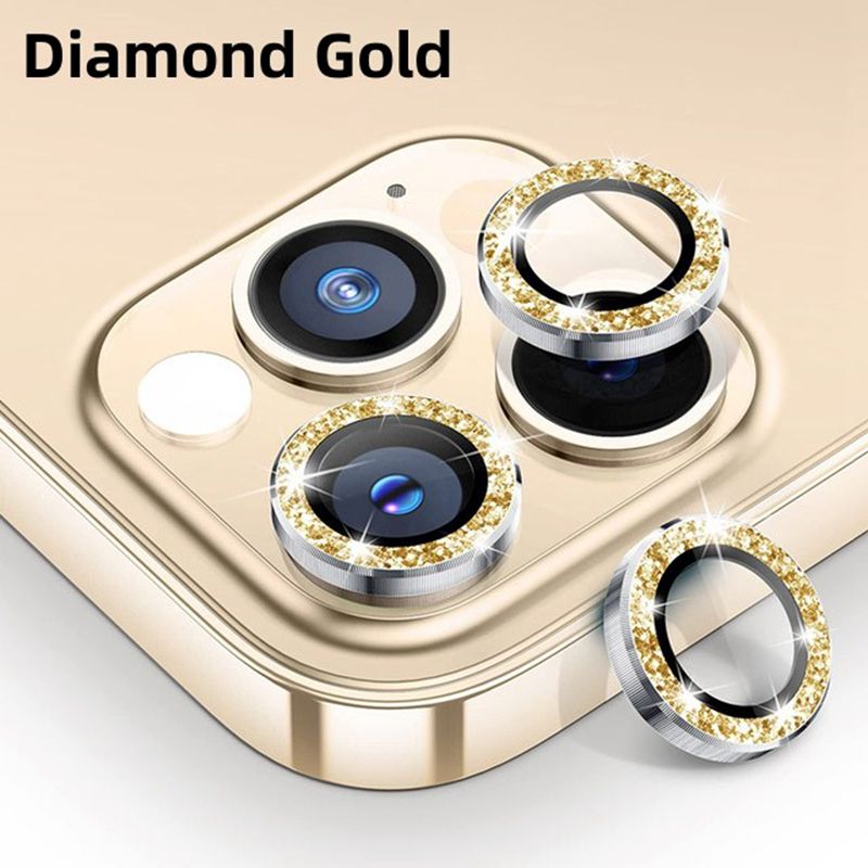 Protector de lente de cámara de diamante para iPhone 14 13 12 Pro Max Tapa de lente protectora trasera de metal para iPhone 13 Mini 12 13 Pro 14 Pro Max_voghion.com
