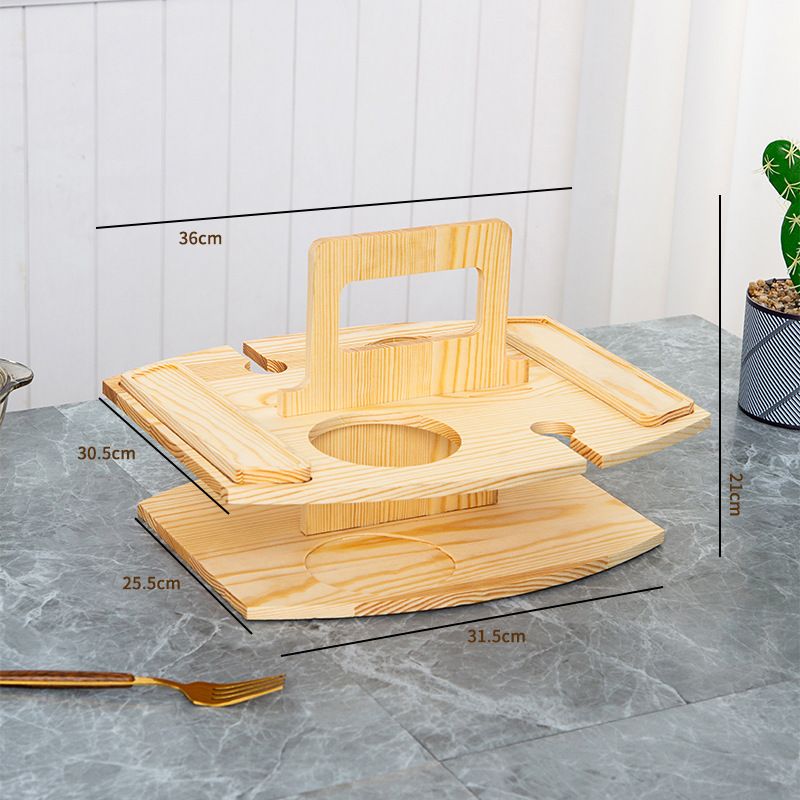 Portable Wooden Wine Rack & Picnic Table - Multi-Layer Detachable Design For Wine Bottles Glasses And Snacks (Compact & Lightweight)​_voghion.com
