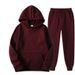 001 Cross-Border Sports Suit Foreign Trade Pullover Solid Color Sweatshirt Sweatpants Set Fashion Fleece Men's Hoodie_voghion.com