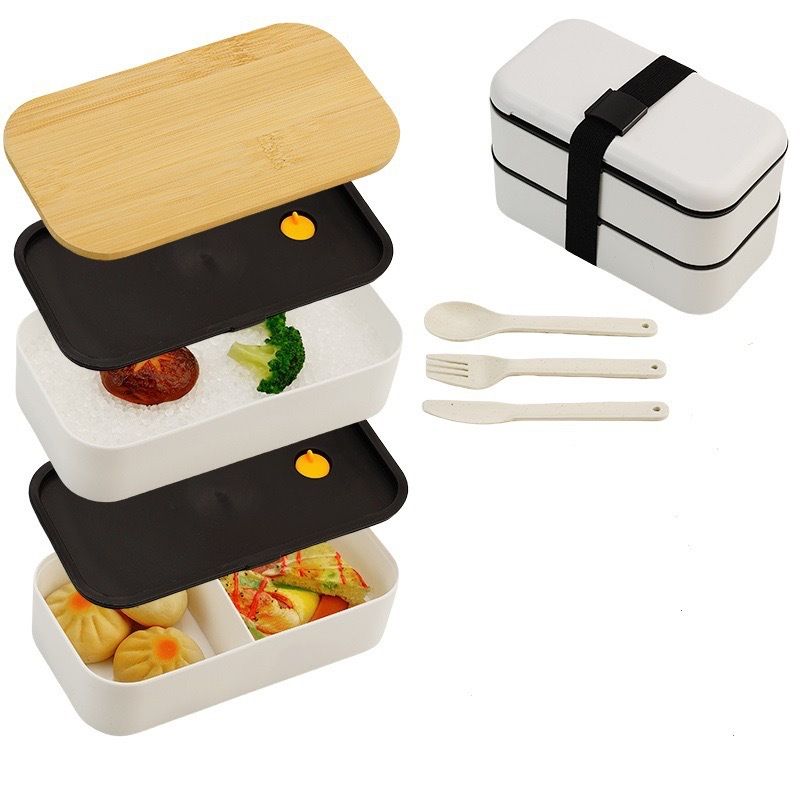 Wiederverwendbares Bento-Lunchbox-Set mit Isoliertasche – mikrowellengeeignet, auslaufsicher, umweltfreundlicher PP-Kunststoff für Büro, Schule und Reisen_voghion.com