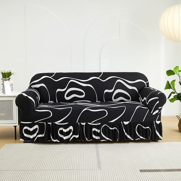 Dehnbarer Sofabezug mit Rocksaum – universelle Passform, modernes Design, vollflächiger Schonbezug für alle Jahreszeiten_voghion.com