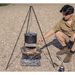 Treppiede in lega di alluminio per esterni, portatile, per falò, campeggio, barbecue, supporto pieghevole per pentola sospesa_voghion.com