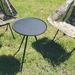 Table de camping ronde pliante et réglable, équipement de conduite autonome, double couche avec support d'éclairage_voghion.com