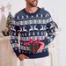 Men's Christmas Sweater Retro Knit Pullover With Nordic Pattern, Soft Crewneck Long Sleeve Tops For Holiday Party Winter Casual Wear_voghion.com