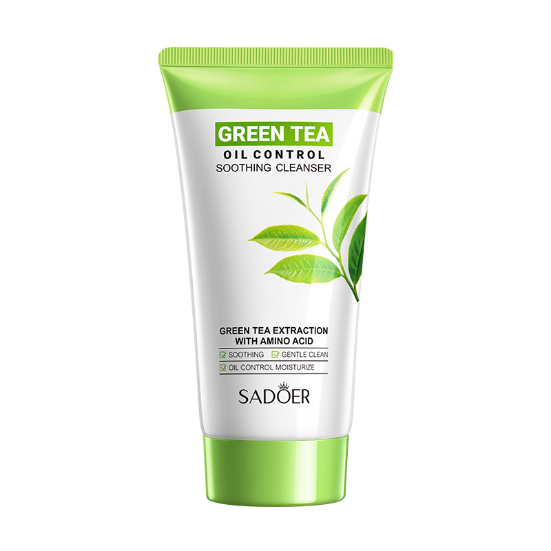 Limpiador facial calmante SADOER con control de aceite de té verde (versión completa en inglés)_voghion.com