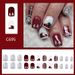Short Gloss Square Armor 2024 Nuovo Natale Nail Art Glitter Albero di Natale a strisce Armatura staccabile 24 pezzi_voghion.com