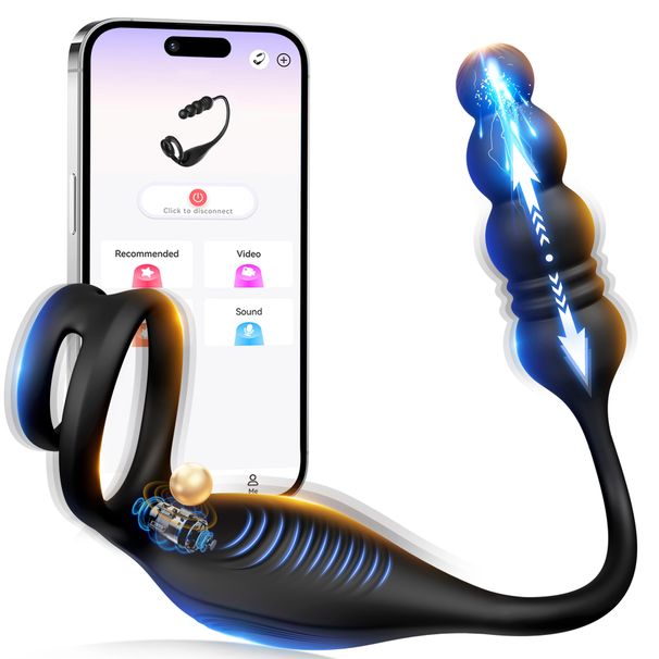 APP Remote Control Prostate Massager Stimulates Anal Plug Male Soft Adult Toy_voghion.com
