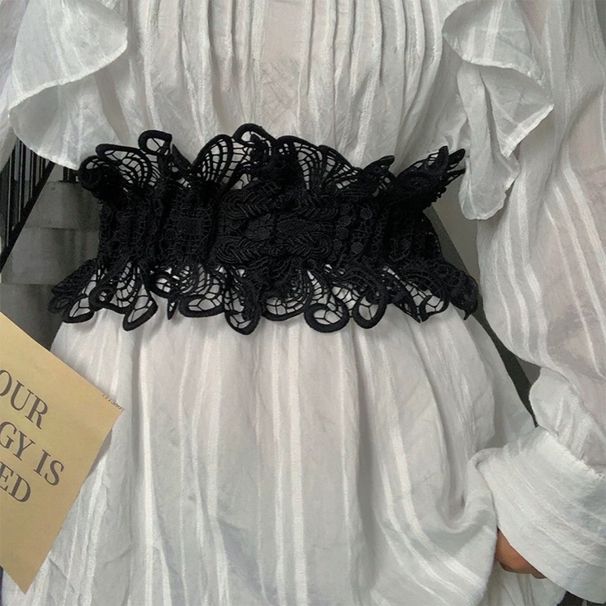 Spitze für Damen, modischer Nischenbund, dekorativ, vielseitig, elegant, High-End-Kleid_voghion.com