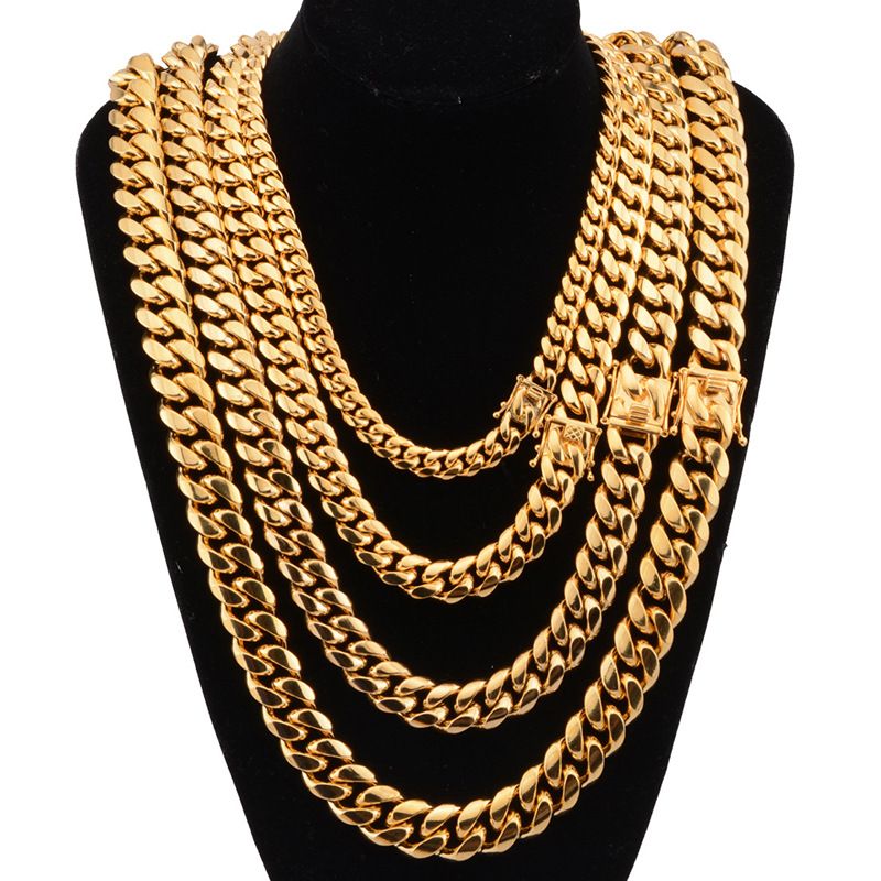 Collana da uomo in oro con catena cubana con testa di drago, fibbia in titanio e catena in acciaio inossidabile con criptovaluta Hip Hop_voghion.com