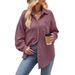 Verve 2025 Women's Autumn Winter New Casual Loose Pocket Waffle Pattern Fashion Shirt_voghion.com