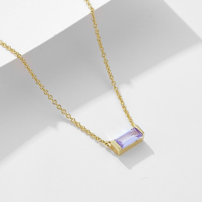 Collana in argento sterling con clavicola a cubo con dodici pietre portafortuna, semplice e alla moda, da donna_voghion.com