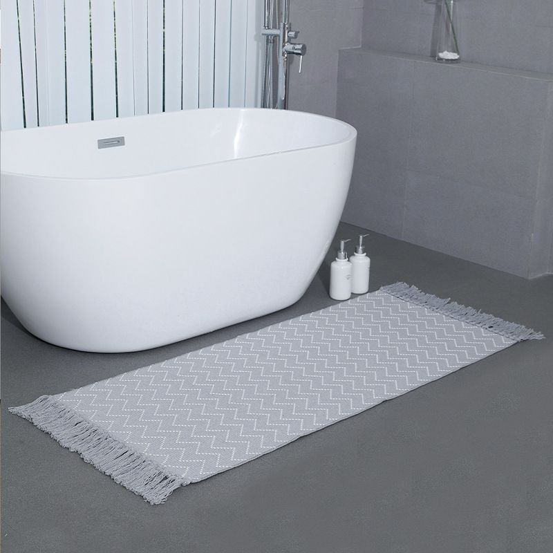 Triangular Wave Hand Knotted Tassel Door Mat Modern Simple Style Balcony Bay Window Bed End Floor Mat_voghion.com