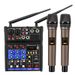 4-kanaals audiomixerconsole met draadloze microfoon, geluidsmixen met Bluetooth USB Mini Dj-mixer + draadloze karaoke_voghion.com
