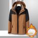 Autumn winter outdoor down jacket two-piece set, three in one detachable men's and women's sports hooded warm jacket,_voghion.com