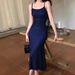 New Style Strap Evening Long Sexy Satin Solid Color Dress_voghion.com