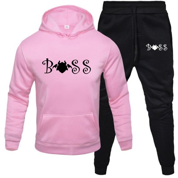 Módní sportovní set s kapucí z čisté bavlny, nová verze pro studenty, volný a pohodlný běžecký podzimní set s kapucí_voghion.com