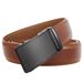 HOT 3.5cm Width HIgh Quality Second Layer Cow Leather Belt For Men Business Metal Automatic Buckle Ratchet Black Brown_voghion.com