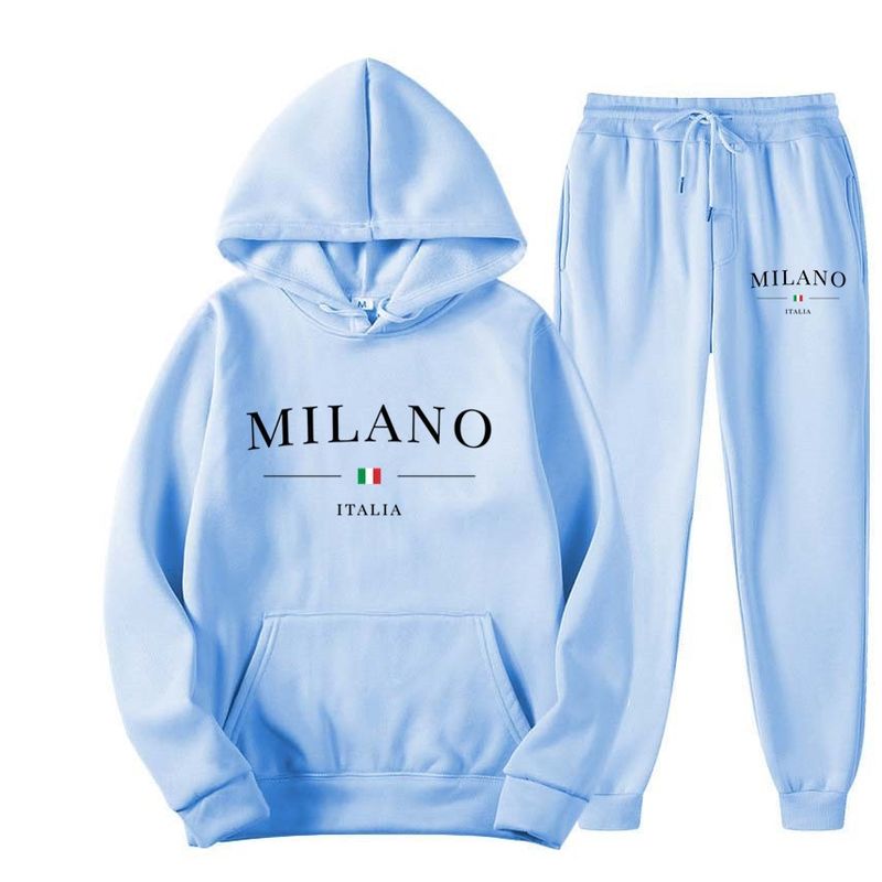 2PC-Stylish Casual Letter-printed Tracksuit With Soft Fabric Pocket Details Perfect For Everyday Wear For Outdoor Activities_voghion.com