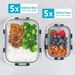 Meal Prep Glass Containers With Airtight Lids 10 Pack Rectangle 2 Sizes 1050ml And 370ml Meal Prep Containers Reusable – Borosilicate Glass, Oven Safe_voghion.com