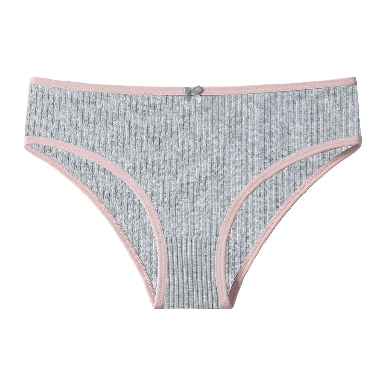 Women's Intimates Girls Solid Color Underwear Pure Cotton Underwear Ladies Briefs Low Waist Sexy Threaded Underwear_voghion.com