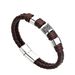 Bracciali in pelle alla moda Bracciali in corda intrecciata multistrato da uomo in acciaio inossidabile per gioielli con bracciali maschili_voghion.com