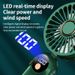 Ventilatore portatile pieghevole, display digitale a LED Ventilatore portatile silenzioso USB di grandi dimensioni, con 2400 mAh ricaricabile a 5 velocità_voghion.com