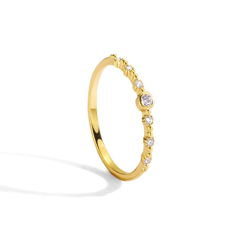 Leichter Luxus-Stil vergoldeter Diamant-Wellenring für Freundinnen, stapelbarer Ring für den kleinen Finger, Zeigefingerring_voghion.com