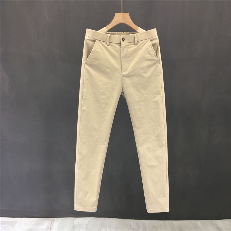 Men's Clothing High End Solid Color Nine Point Pants Spring And Summer New Korean Version Slim Fit Versatile British Style Straight Casual Pants_voghion.com