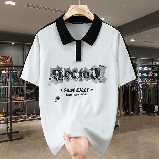 Men's Clothing Summer New Plus Size Suit Polo Shirt 300 Catties Large Size_voghion.com