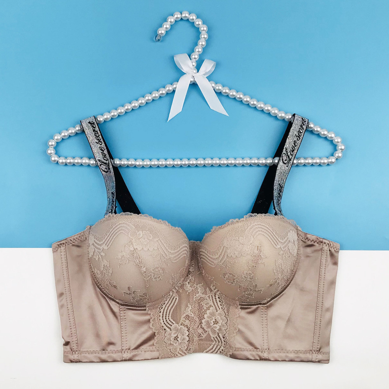 Adjustable bra, large size breast-retracting lace, beautiful back, thin fishbone bra, push-up corrective women's sexy bra_voghion.com