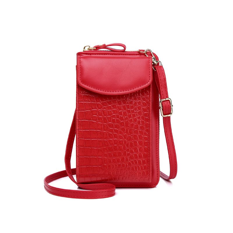 Mobile Phone Bag Women's Multi-functional Crossbody Vertical Bag Cover Mini One-shoulder Crocodile Coin Purse_voghion.com