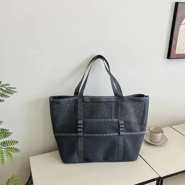 Borsa da spiaggia pieghevole e leggera, grande capacità, borsa a mano, tracolla, casual da donna 250321l_voghion.com