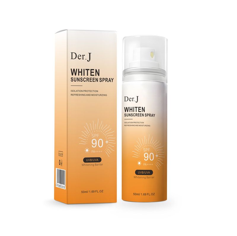 Cross-border Der. J Sunscreen Spray 90 + Refreshing And Non-greasy Summer Sweat-proof UV-proof Moisturizing Refreshing Full English_voghion.com